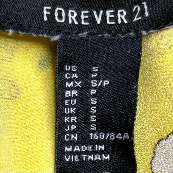 Forever 21 Yellow Floral Wrap Dress Size Small - Picture 5 of 6